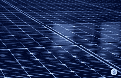 close-up of dark solar panels